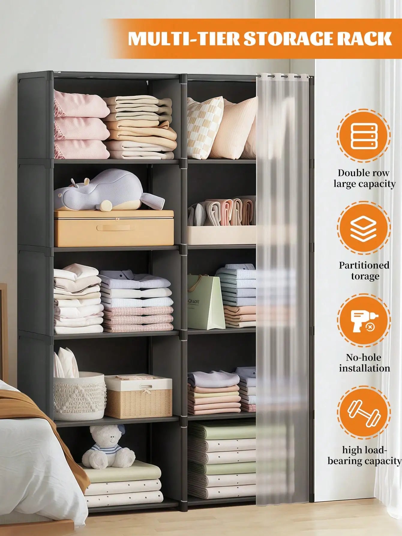 Easy-Assemble Dustproof Storage Rack & Wardrobe for Home & Office