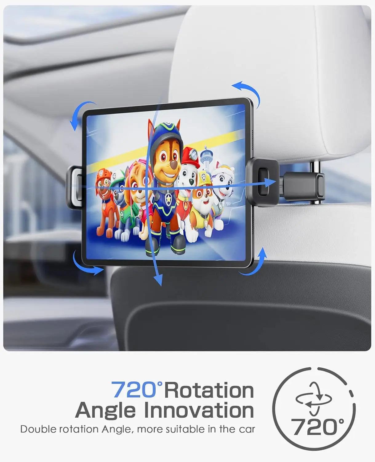 2 Pack Tablet Holder for Car Backseat - Adjustable iPad Mount Stand for 4.7-12.9 Devices, Phone Holder for Road Trip, Gifts for