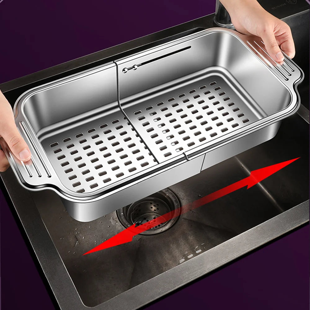 Stainless Steel Telescopic Sink Filter Basket For Pasta