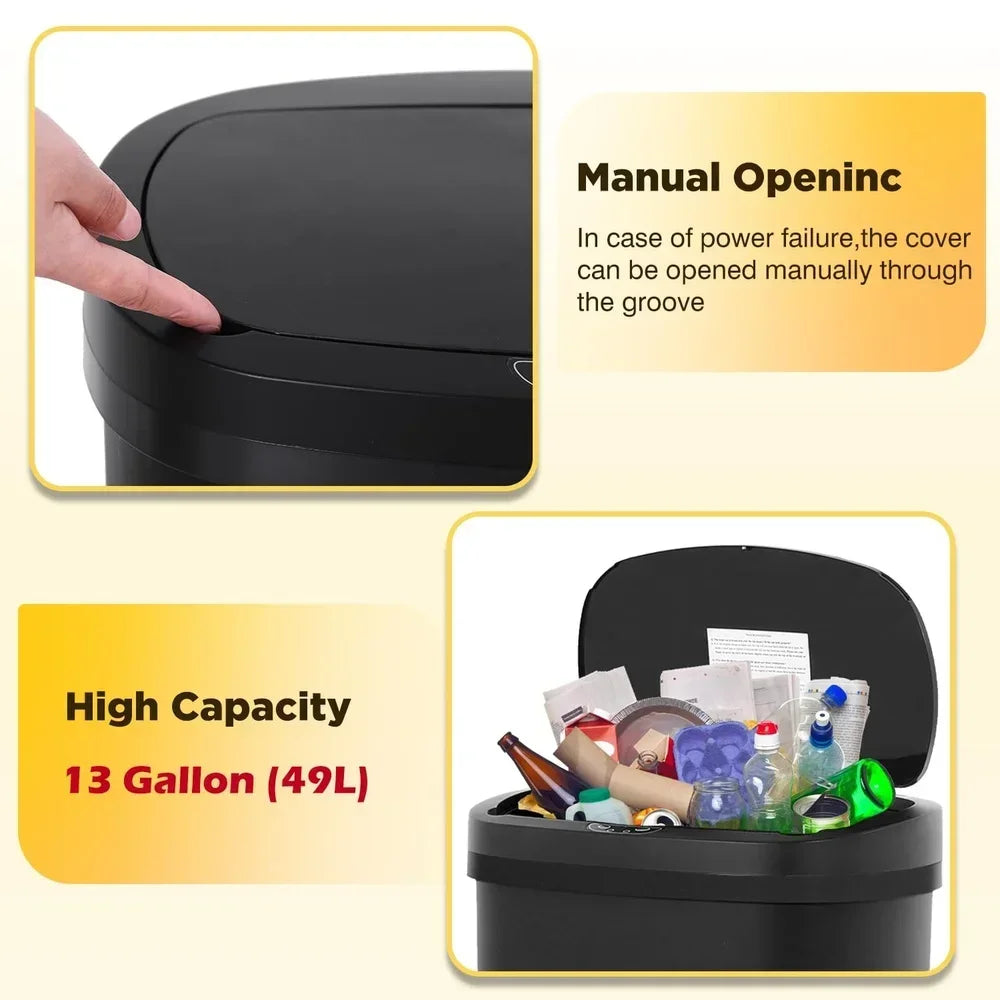 Automatic Sensor Trash Can Touchless Garbage Bin 50L Odor Control