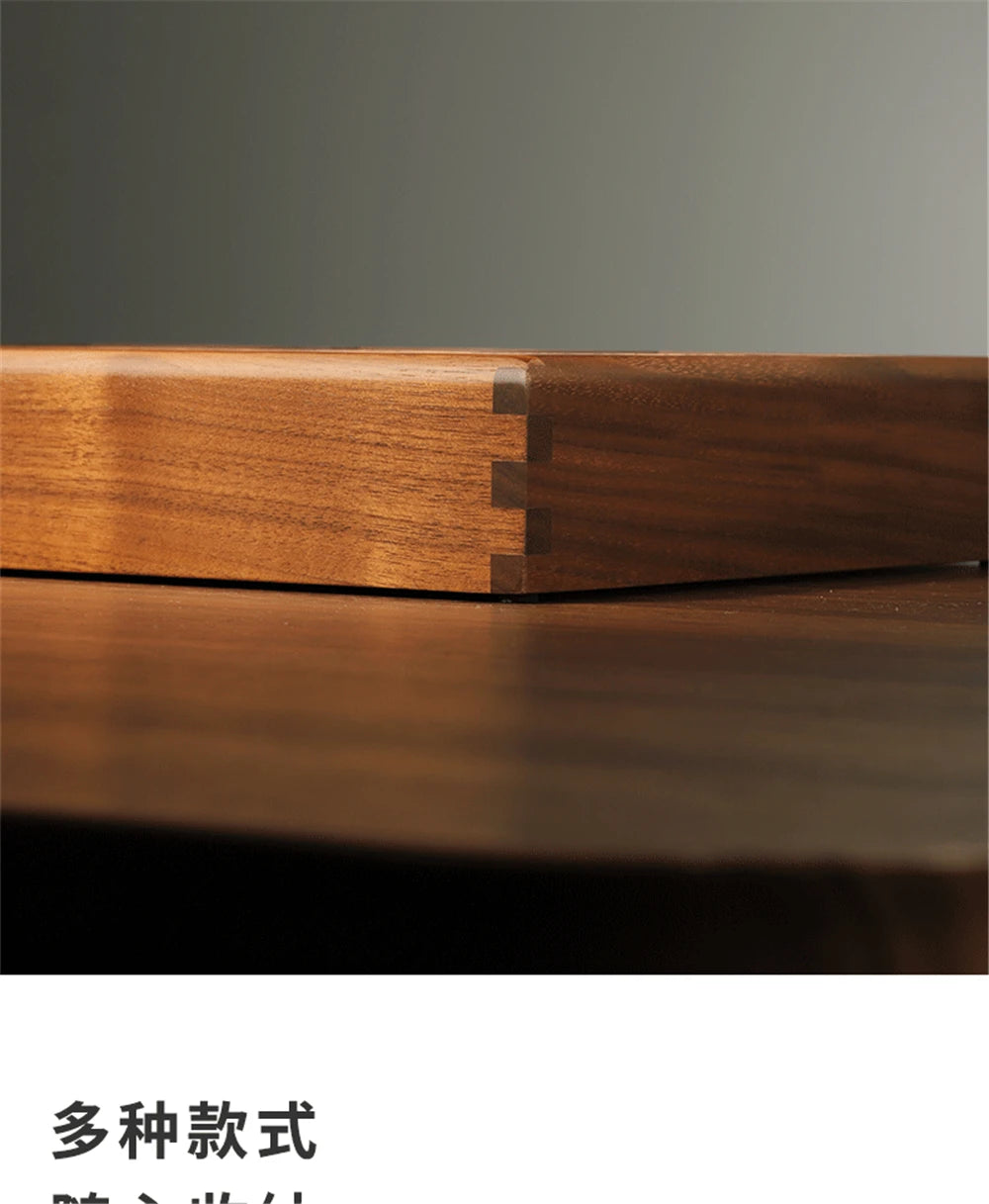 Black Walnut Wood Storage Box Chinese Tea Table Living Room Office Desktop Key Jewelry Solid Wood Tea Set Storage Box
