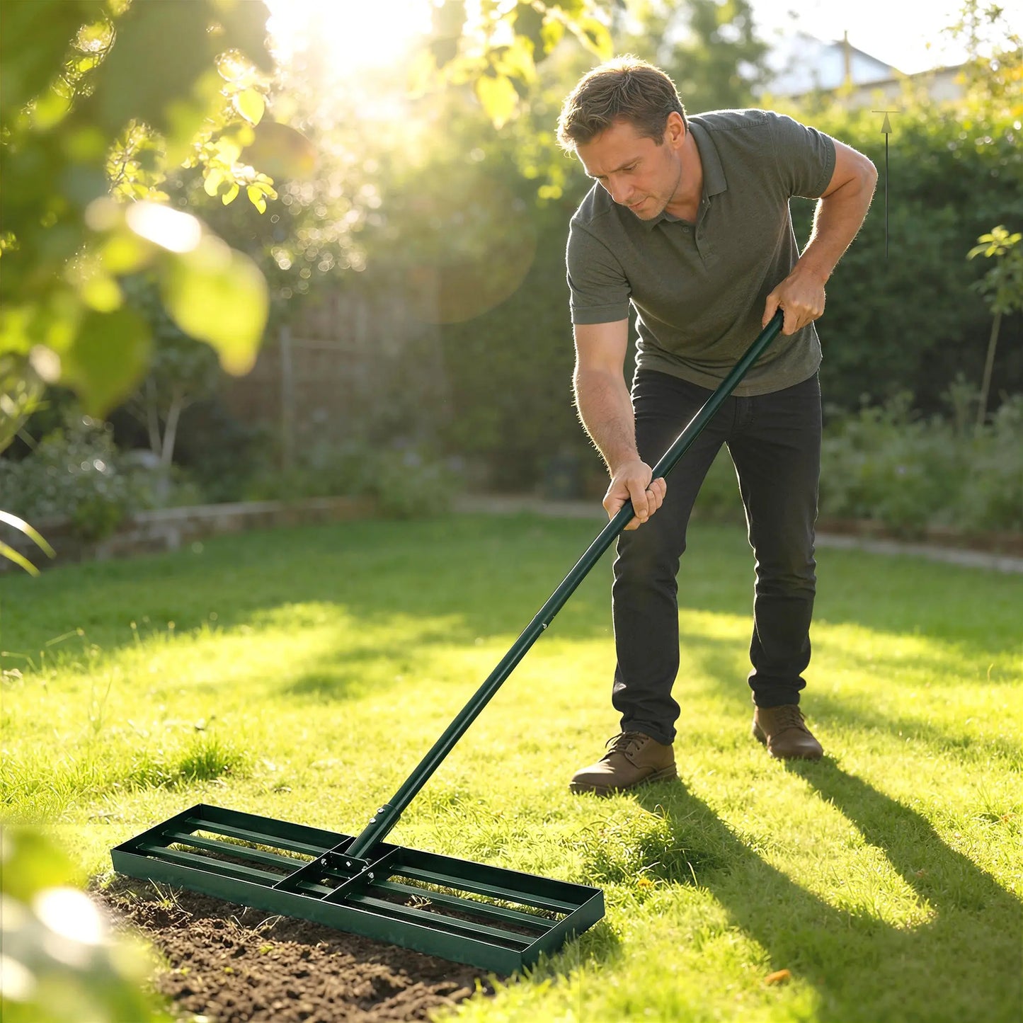 Professional Grade Steel Lawn Leveling Rake For Garden Care