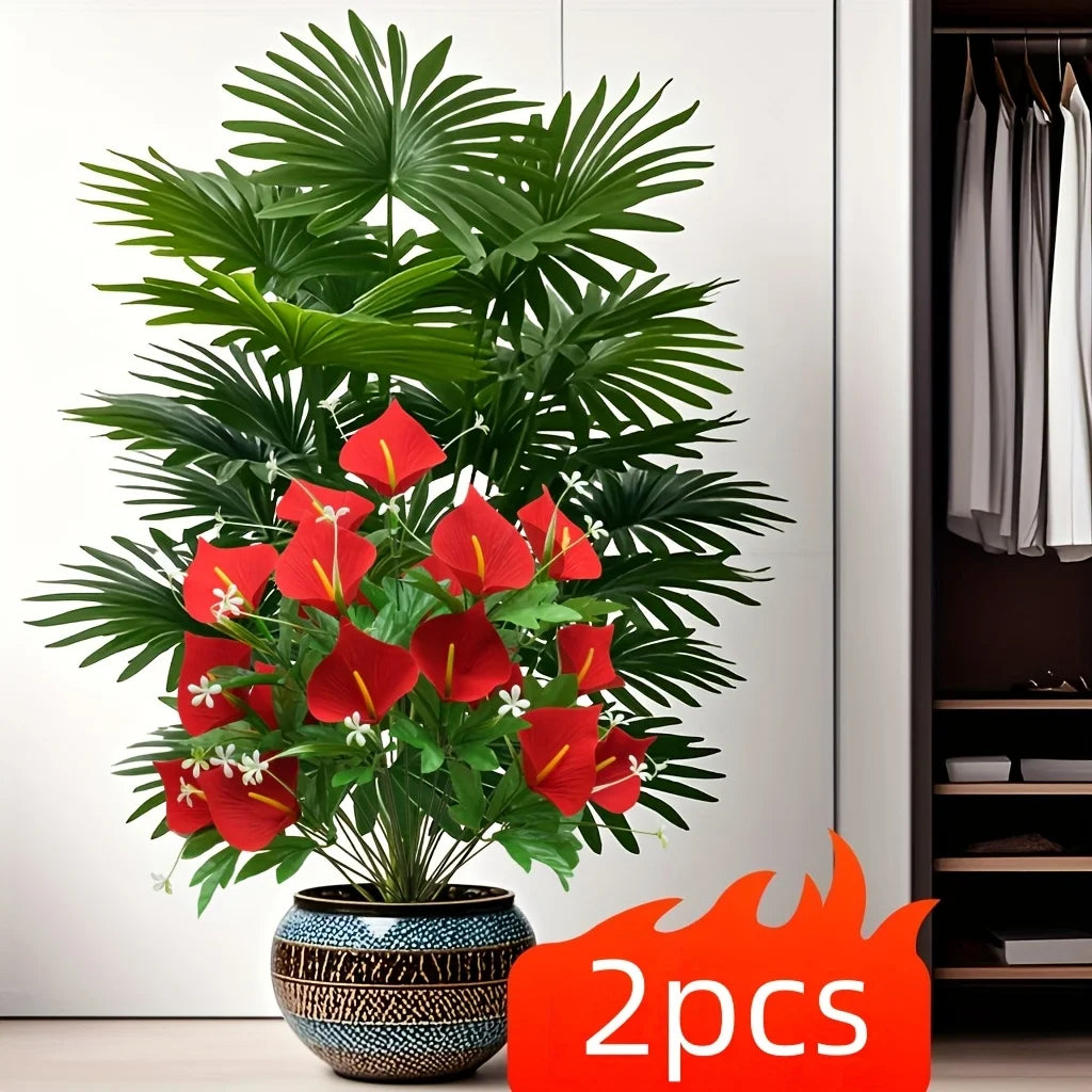 Elegant Artificial Calla Lily Palm Tree Duo For Home