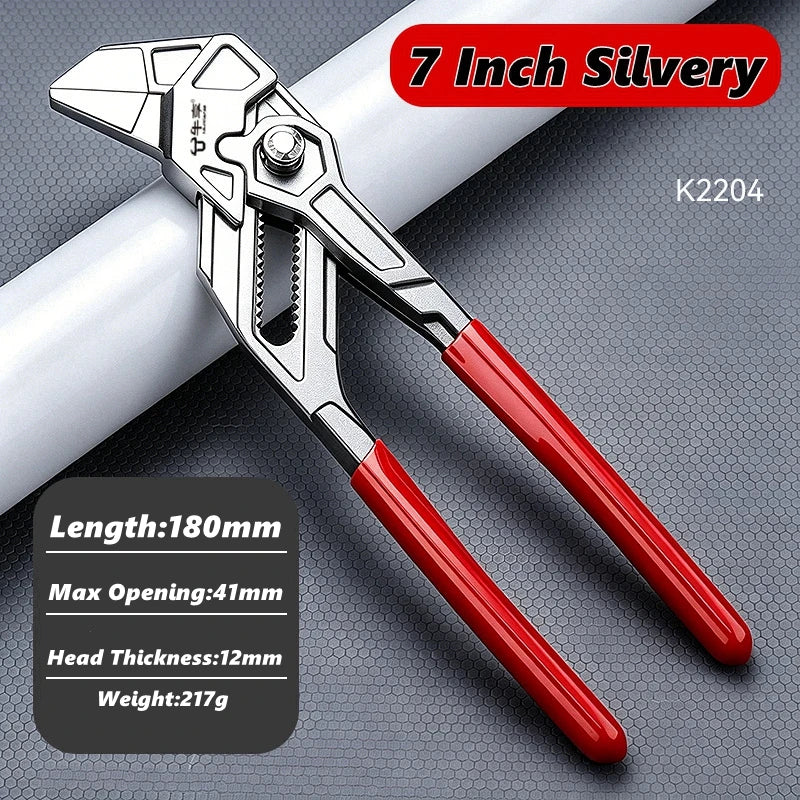 Adjustable Pipe Pliers Quick Adjust Water Pump Wrench Self Locking Plumbing Tool for Household DIY Faucet Manual Clamping