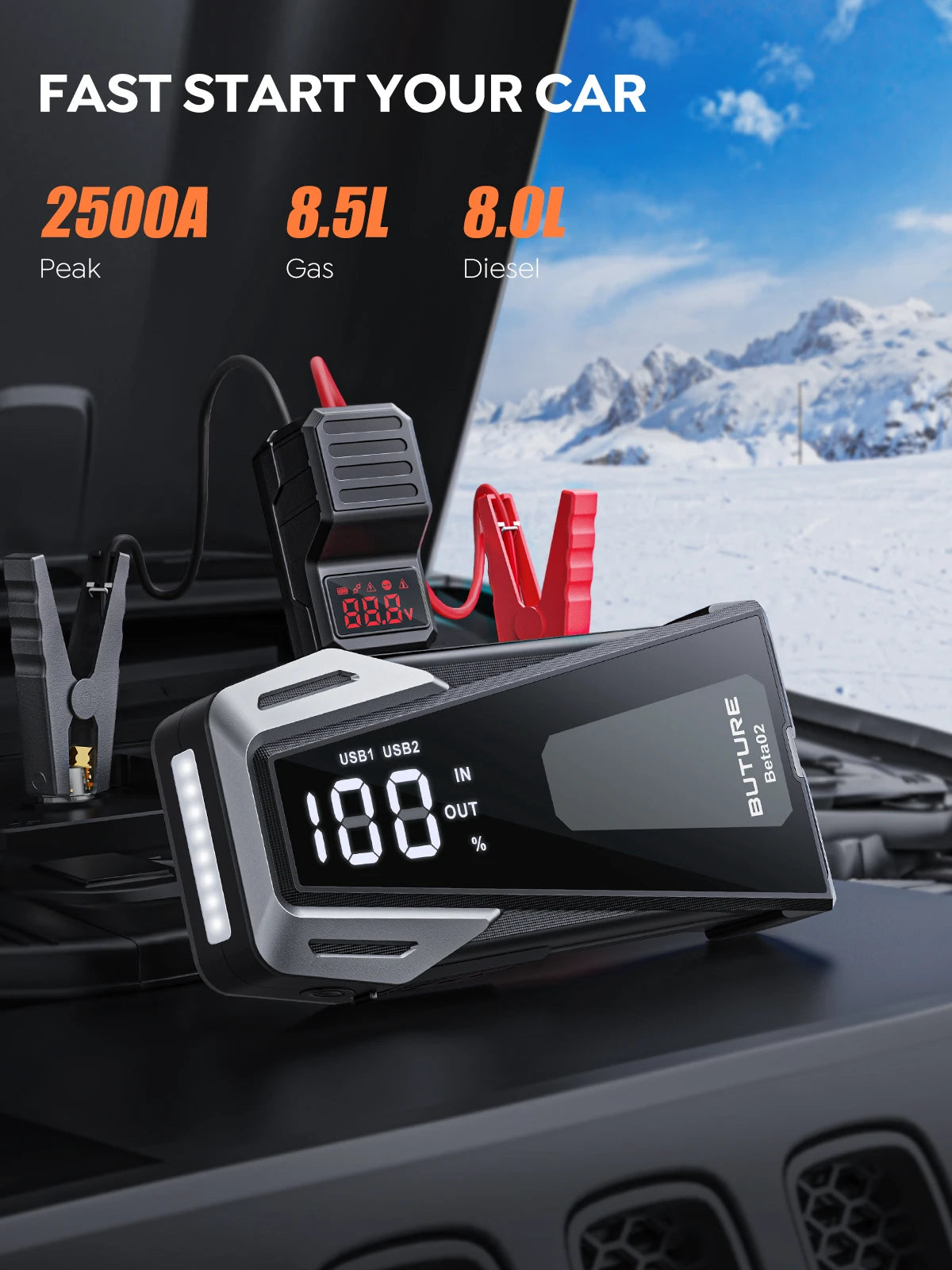 BUTURE Power Bank 2500A Jump Starter Portable Charger