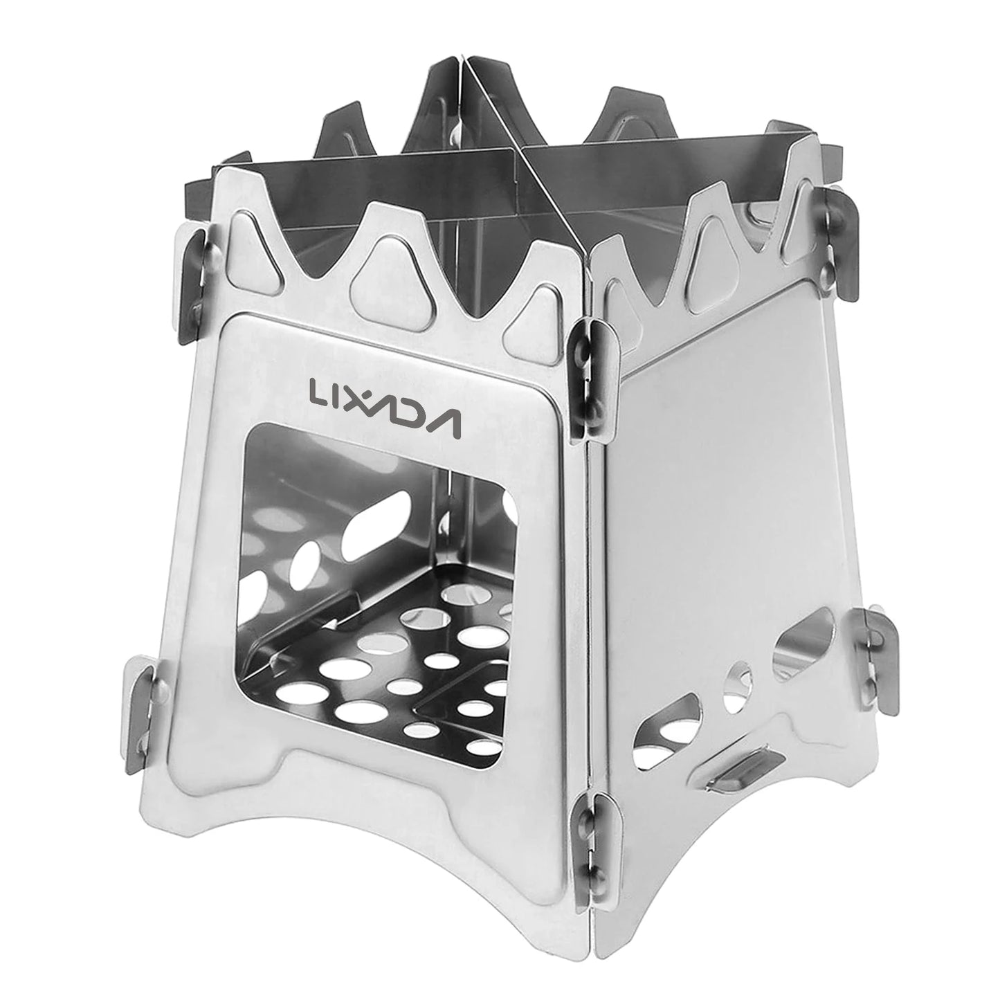 Lixada Compact Folding Titanium Wood Stove for Outdoor Camping Cooking Picnic Wood Burner camping accessories and equipment