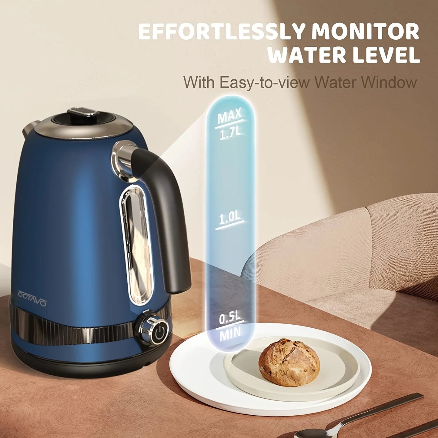 1pc 1.8QT Electric Kettle with Temperature Control 1100W