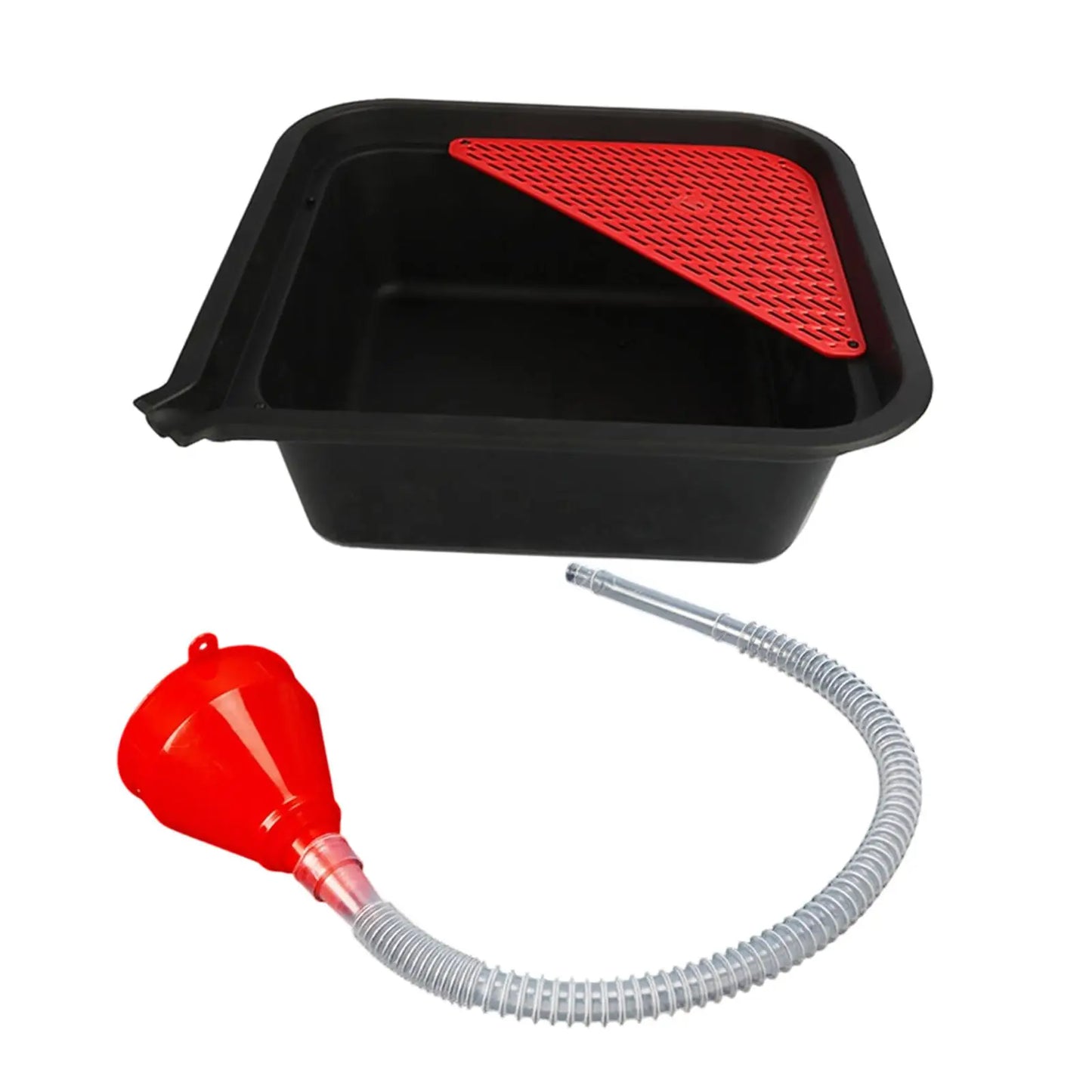 Oil Drain Pan 9L Automotive Waste Fluid Collection Tray with Funnel for Garage Workshop Maintenance