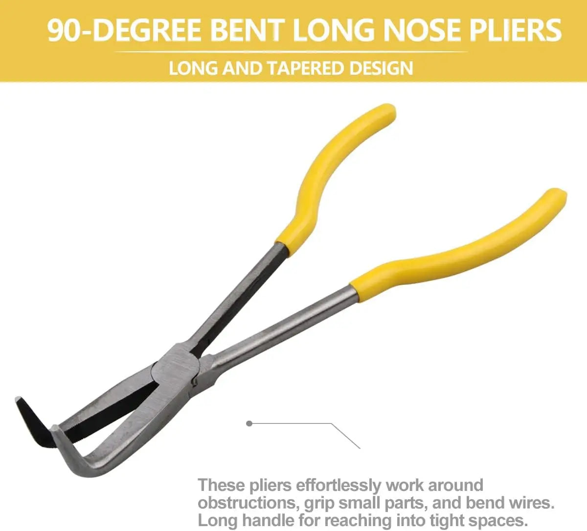 11" Long Nose Pliers Straight Bent Tip Nose Plug Cable Puller Long Needle Nose Pliers Wire Cutter Hose Spanner Clips Hand Tools