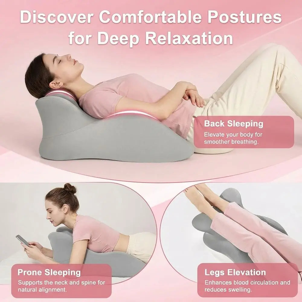 Pillow Memory Foam Body Pillow, Ergonomic Wedge Pillow For Bed Pillows Sofa, Comfortable Reading Pillow For Prone Lying, Sittin