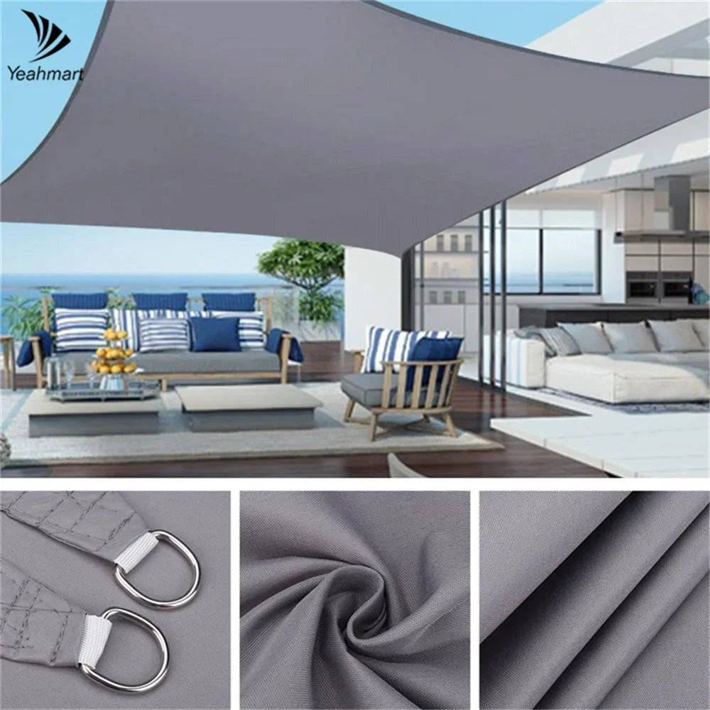 5x4M/4x6M Waterproof Large Sun Shelter Sunshade Protection Outdoor Canopy Garden Patio Pool Shade Sail Awning Camping Shade Net