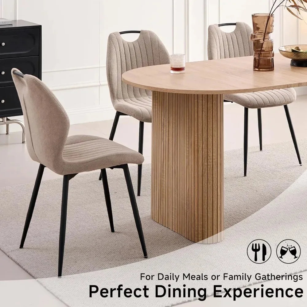 Set Of 4 Upholstered Wingback Dining Chairs Modern Fabric