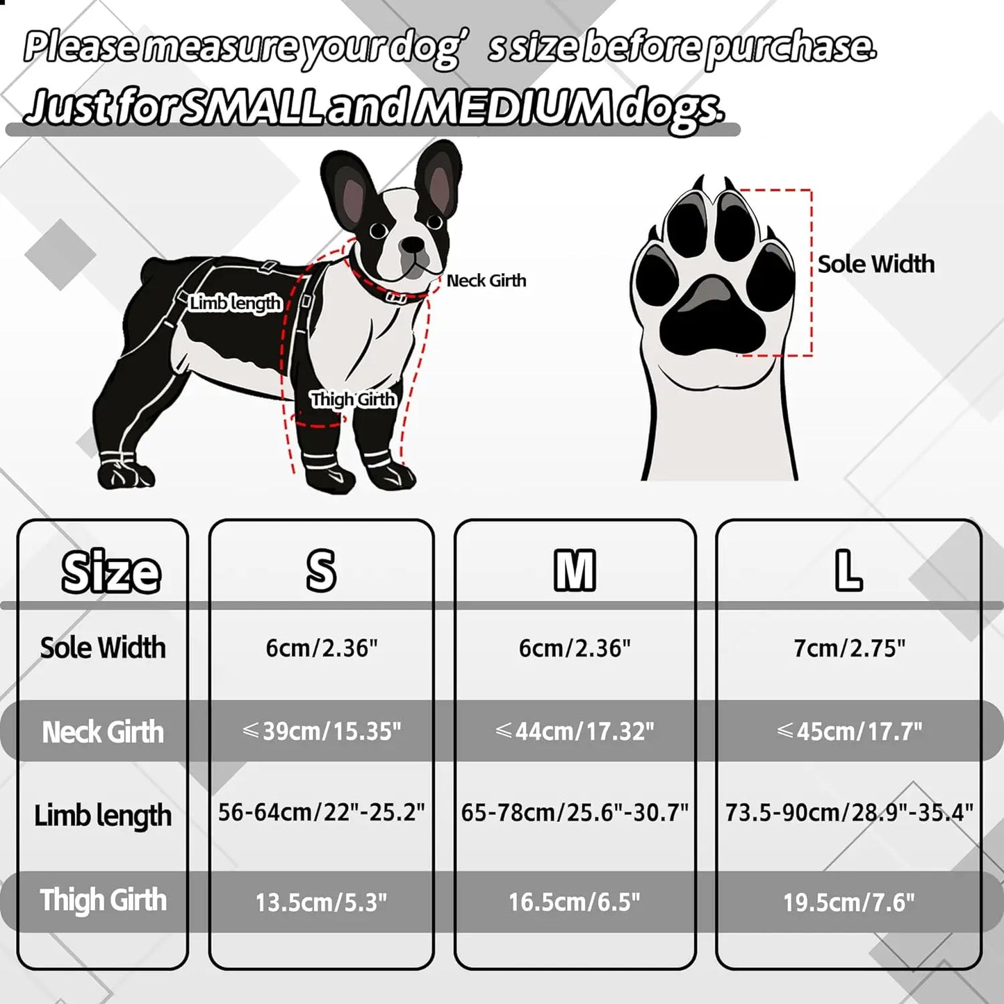 Outdoor Walking Dog Boot Leggings for Small Medium Large Dogs