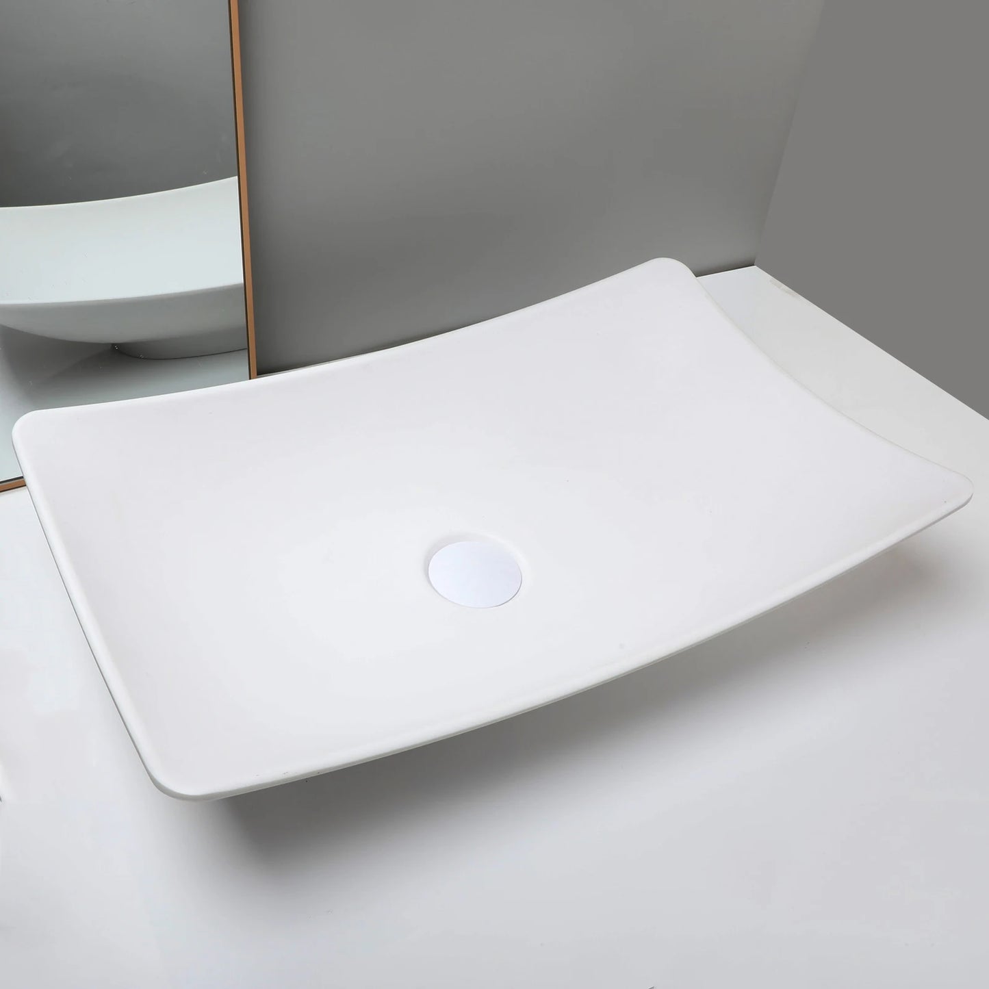 ZAPPO Vessel Sink With Drain Stone Resin Washbasin