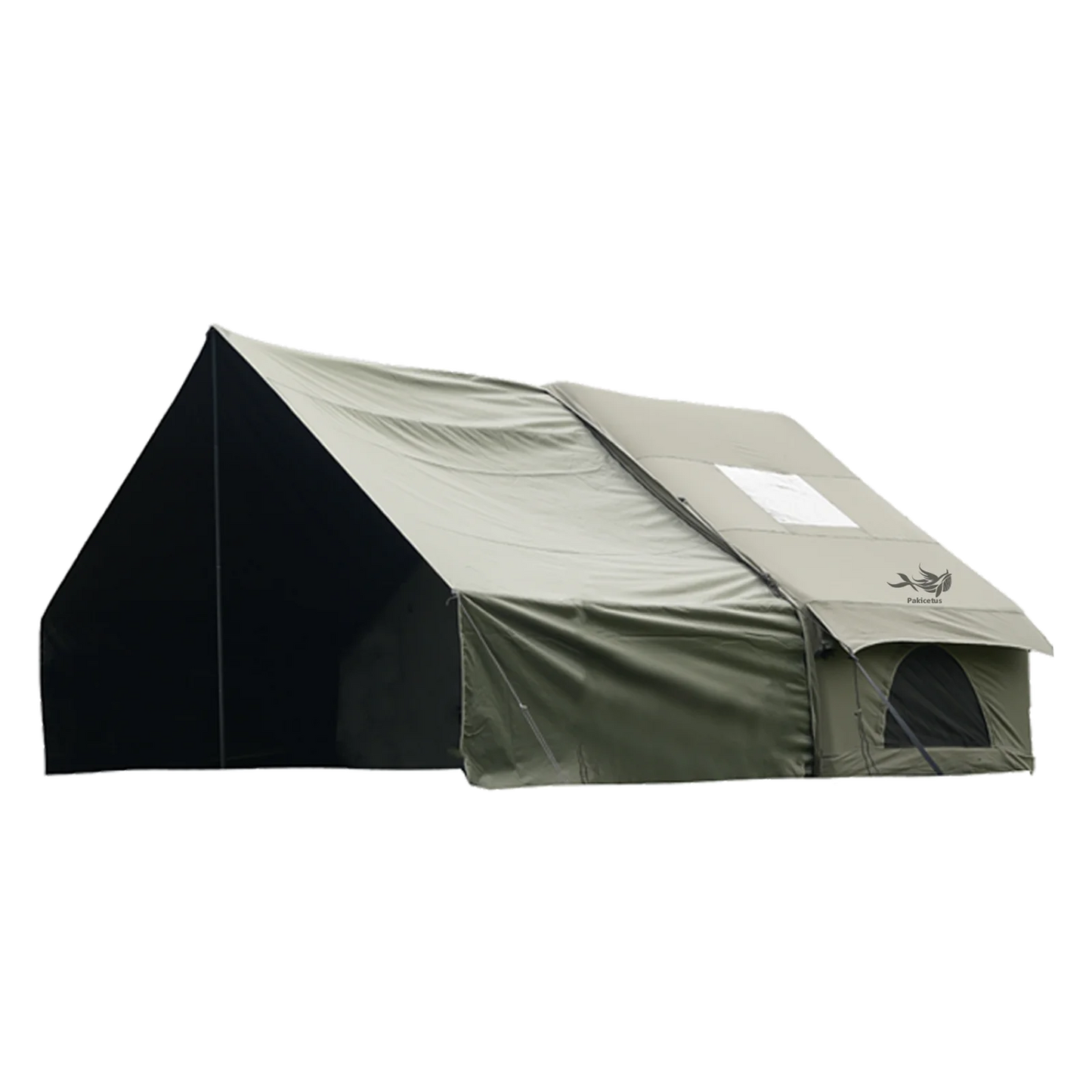 PAKICETUS Large Luxury Inflatable Glamping Tent with Manual Hand Pump, Easy Setup 4 Season Anti-Snow Spacious Family Shelter, Weatherproof Air Tent for Outdoor Camping, Backyard Party & Wilderness Adventure