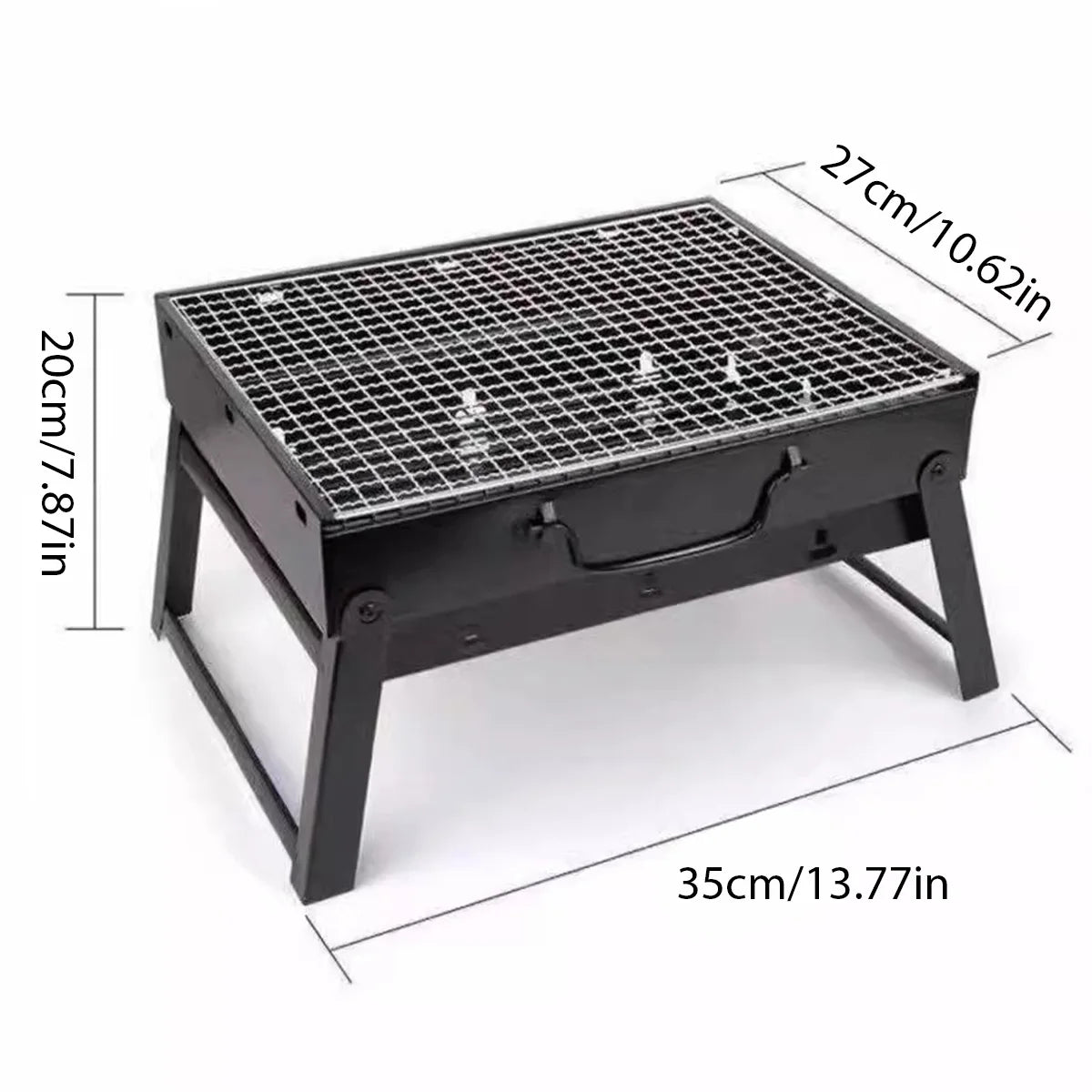 Portable Charcoal Grill Kit Stainless Steel Outdoor BBQ