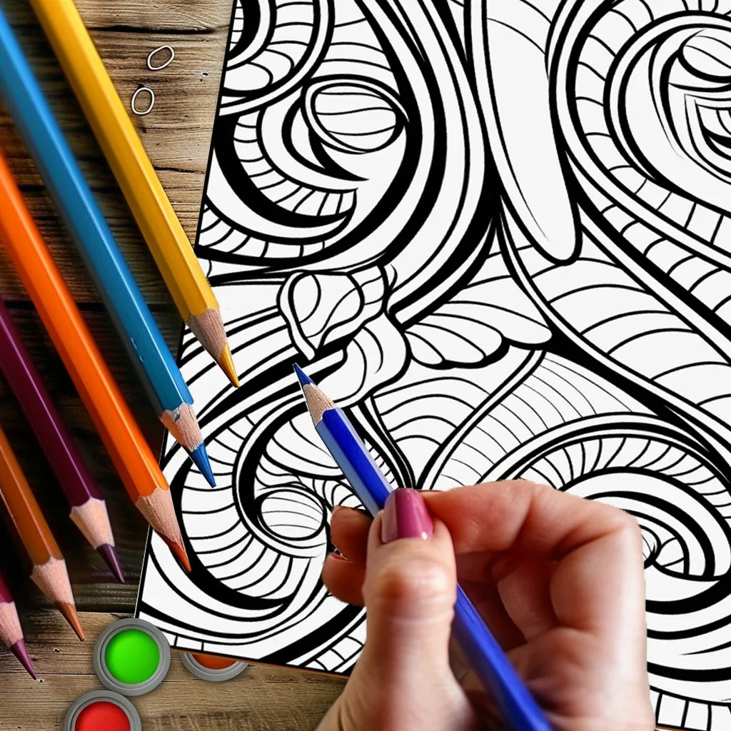 Mindfulness Pattern Coloring Book for Adults, Stress Relief Drawing Pages, Birthday Gift & Back to School Art Supplies
