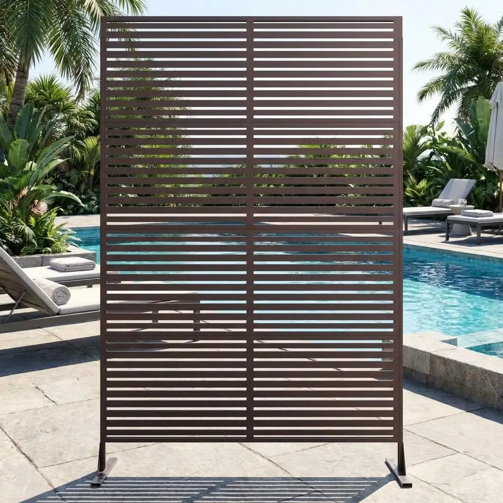 Decorative Wrought Privacy Screen – Easy Snap-Together Room Divider for Indoor/Outdoor Use, Breathable Wind-Resistant Partition