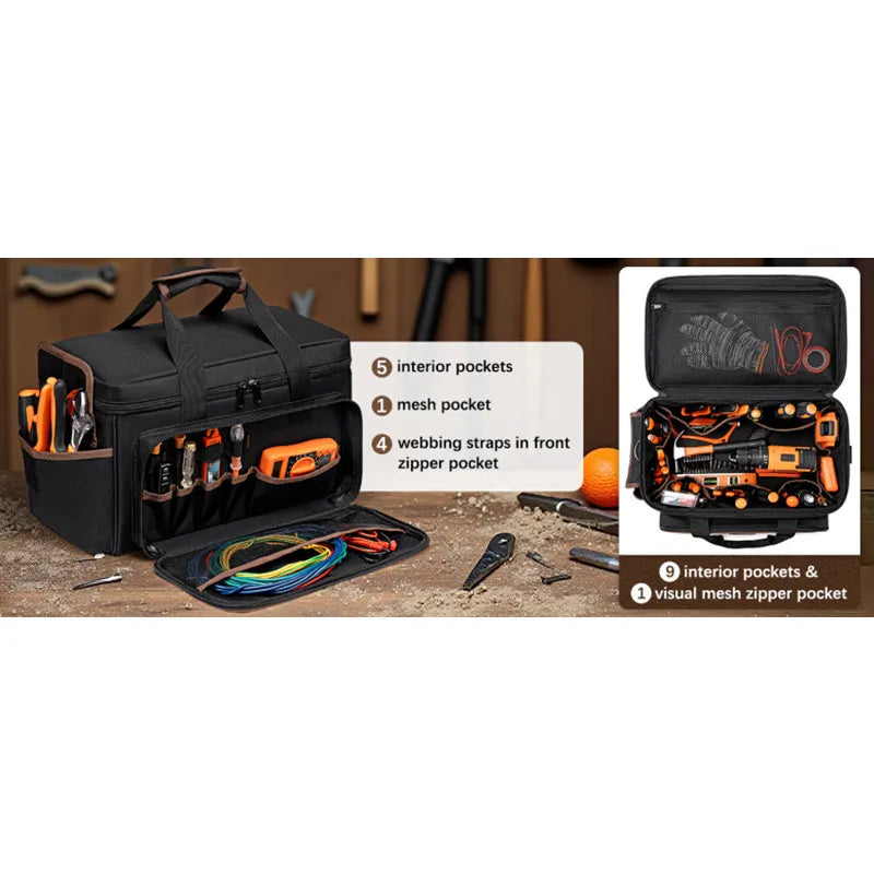 DGEV Tool Tote, Tool Bag Organizer, Electrician Tool Bag,  Tool Bag, Tool Caddy, Tool Bags for Electricians