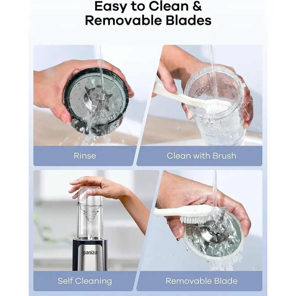 Blender or Smoothies, 14Pcs Personal Blender, Shake and Smoothies, Kitchen with 3 Portable Cups (1x24oz & 2X17oz), Single Serve