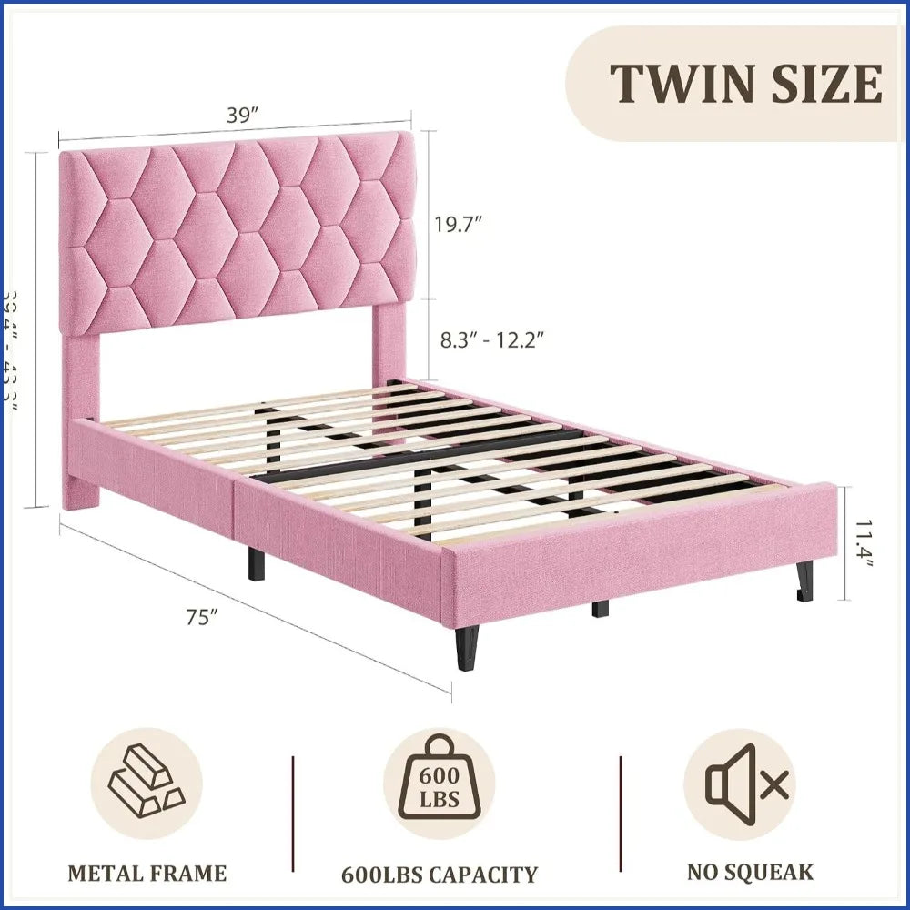 Modern Upholstered Platform Bed Frame With Ample Storage Space