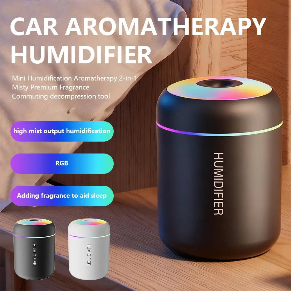 Mini Humidifier Humidification 7-color Breathing Ambient Light Aroma Diffuser Essential Oil Purifier Mist For Car Home Bedroom