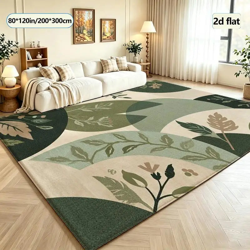 Elegant Boho Leaf Botanical Rug For Contemporary Indoor Spaces