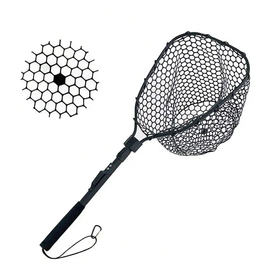 Telescoping Rubber Fly Fishing Net, Bass Trout Landing Net, Folding Fishing Nets Fresh Water, Fish Catching Or Releasing