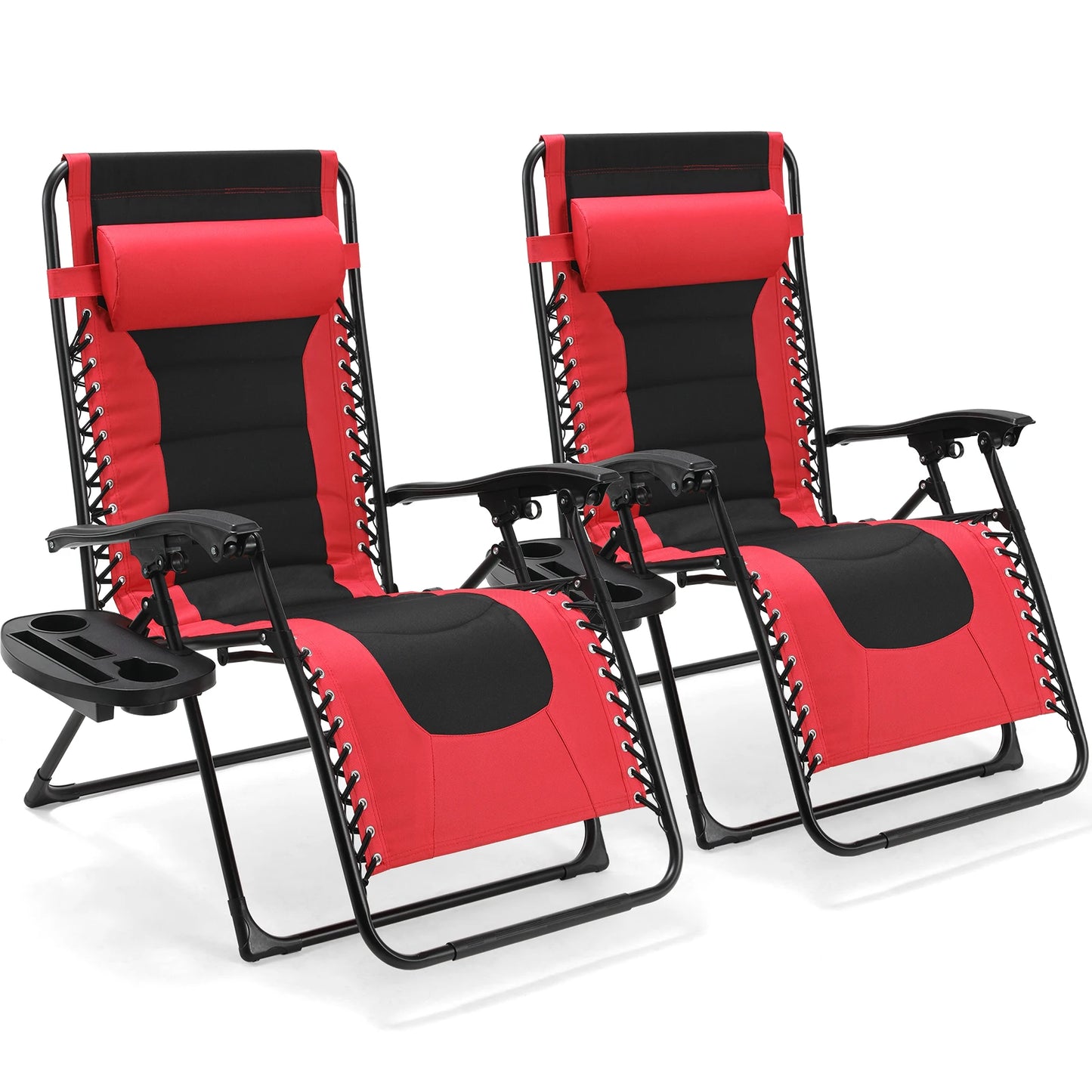 Zero Gravity Padded Folding Lounge Chair With Cup Holder