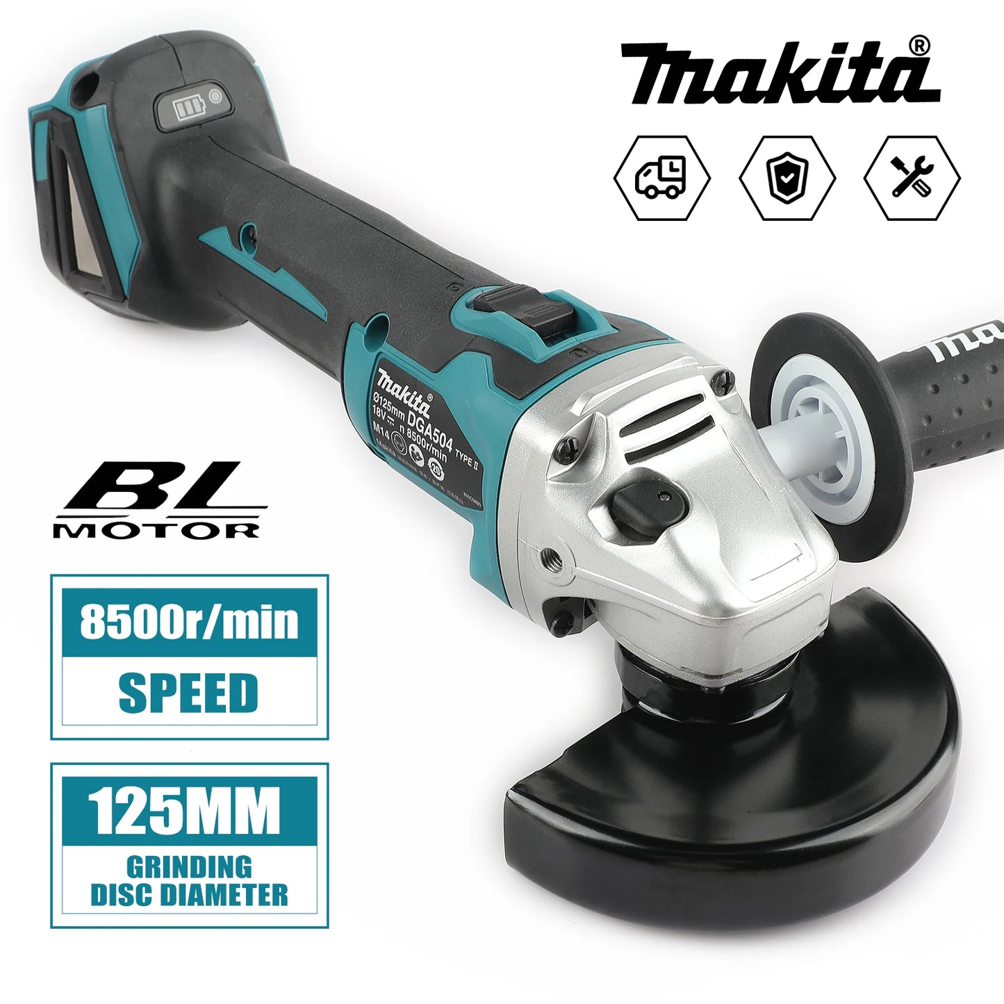 Makita DGA504 18V Brushless Angle Grinder Cutting And Polishing