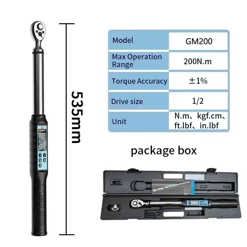 GOYOJO Digital Torque Wrench 3/8" 1/2" Drive 2% Torque Accuracy Electric Torque Wrench with 3 Adjustable Modes for Car Care