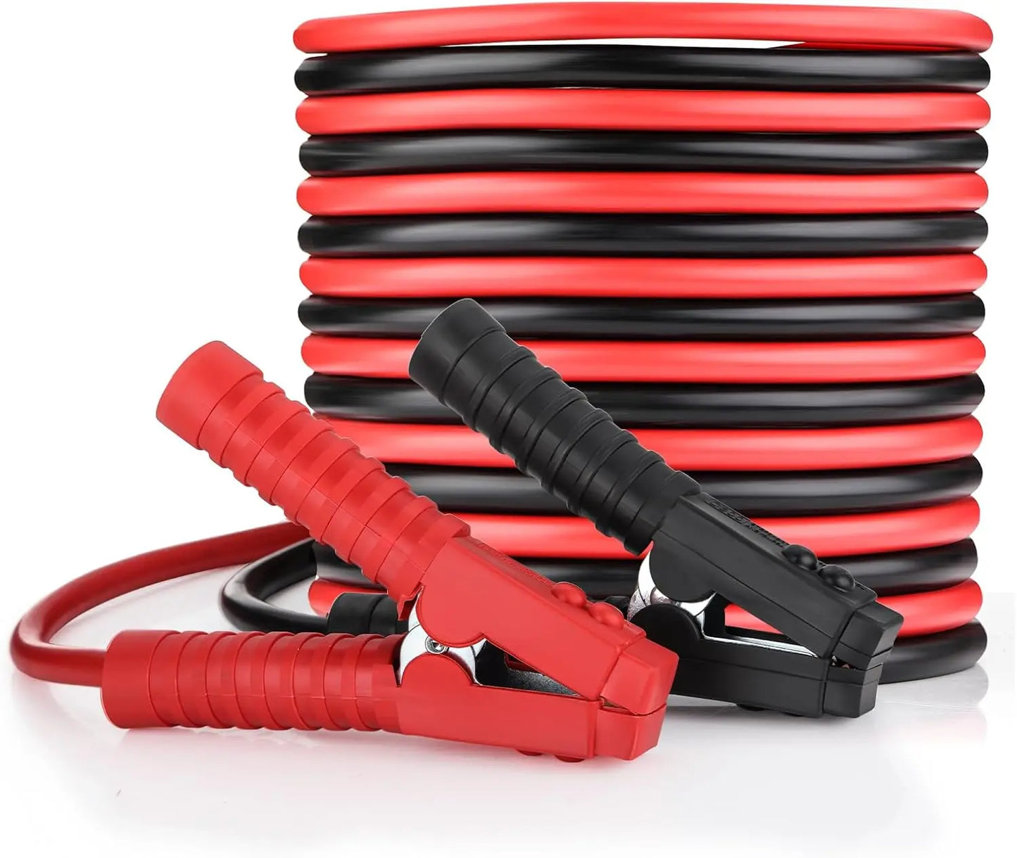 Heavy Duty Jumper Cables 1/0 Gauge 1500A, 20ft, with Quick Connect & Installation Kit for Cars SUV Trucks up to 8L Gas & 6L Dies