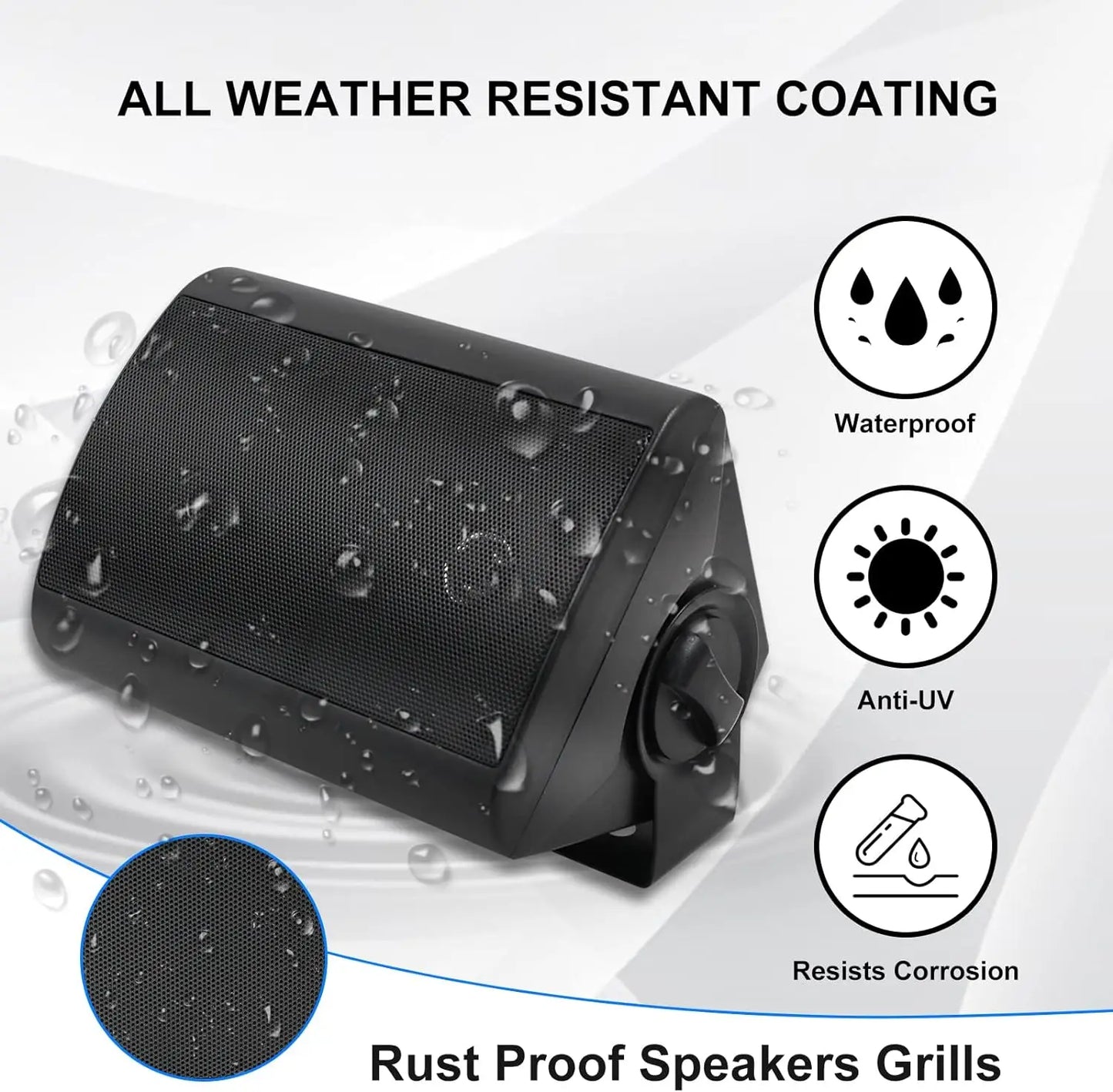 Herdio Outdoor Waterproof Speakers With Tweeter 400W 2 Pairs