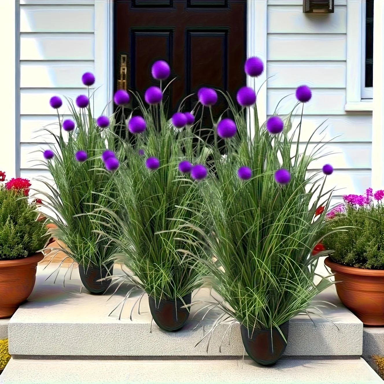 Artificial Bulbous Grass Plants for Home and Event Decor