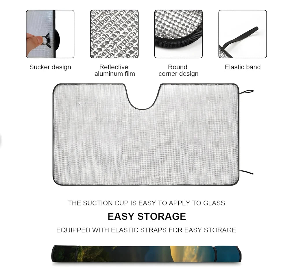 Sun Visor Car Windshield Sunshade  Foldable Automotive  Protection Sun Block Cover spoof FOX Racing