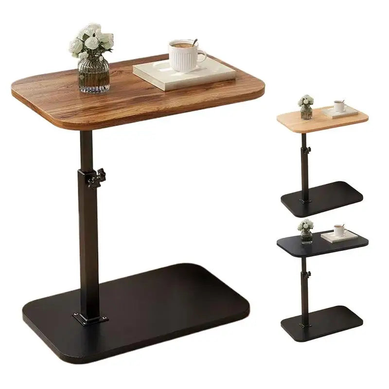 C-Shaped Coffee Tea Table Side Table for Sofa Bedside Corner Small Mobile Storage Desk Family Living Room or Bedroom