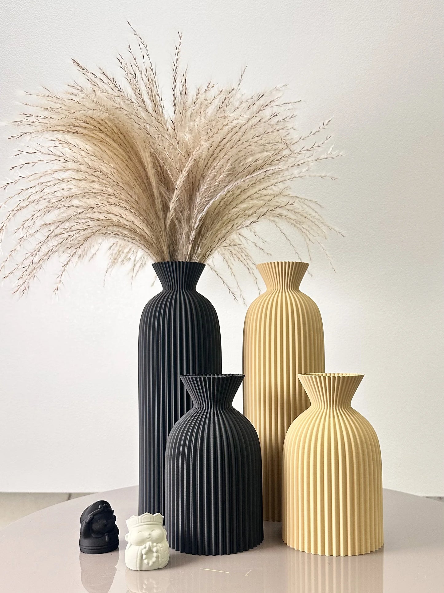 2-Piece Set of Wavy Pattern Art Dry Vase, Dried Flower Vase, Suitable for Home Desktop Decoration Vase, Foyer Decoration Vase, Dried Flower Vase, Office Decoration Vase Ornament, Best Holiday Gift