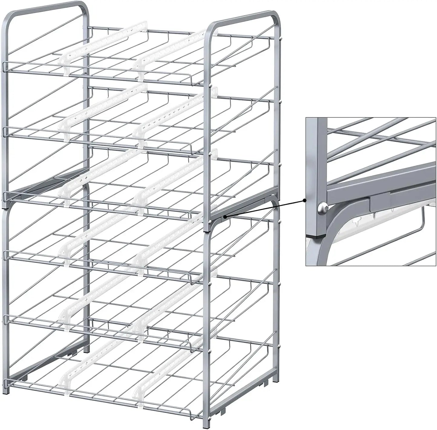 Stackable 2Piece Can Dispenser in the Pantry Small Space Storage Rack Holds Up to 36 Cans
