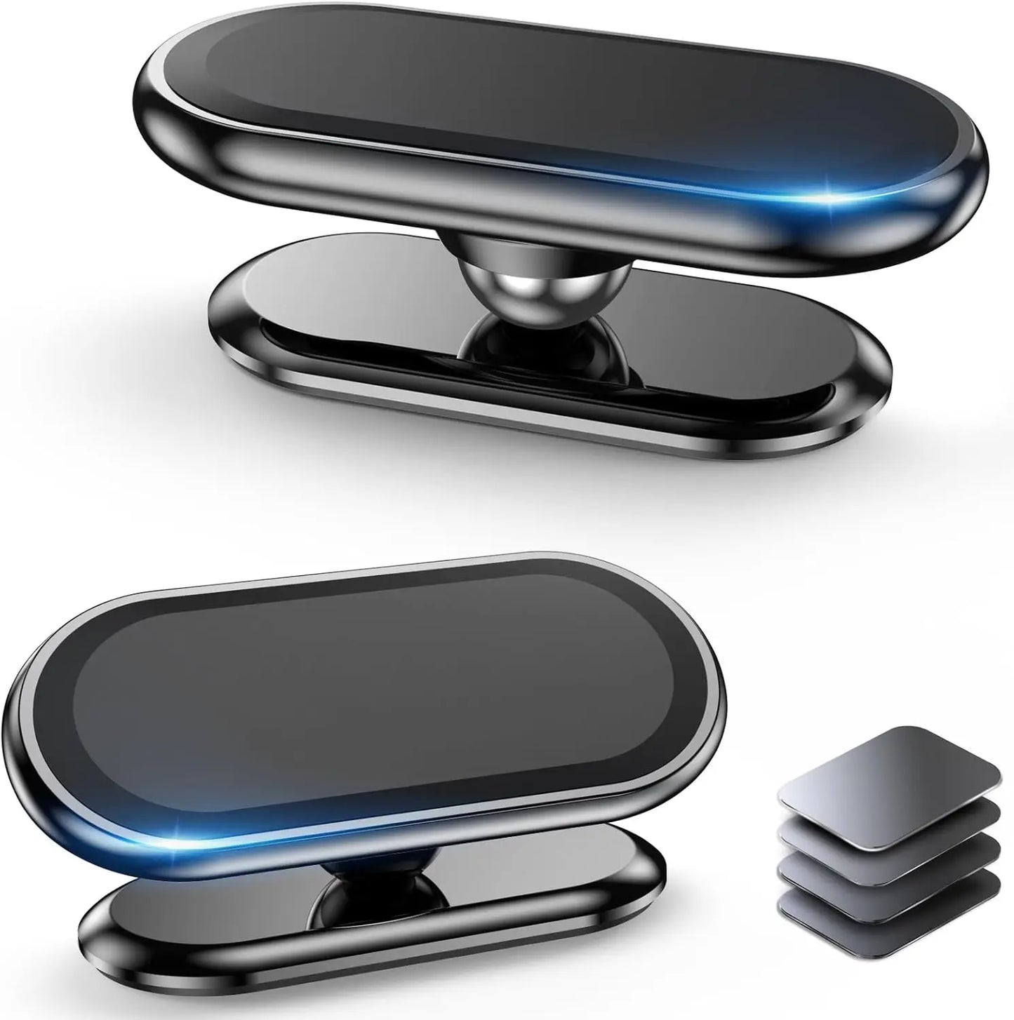 【2-Pack】 Magnetic Phone Holder for car, [ Super Strong Magnet ] [ with 4 Metal Plate ] Cell Phone carmount for iPhone Magnetic [ 360° Rotation ] Universal Dashboard Adhesive Car Magnetic Phone Mount