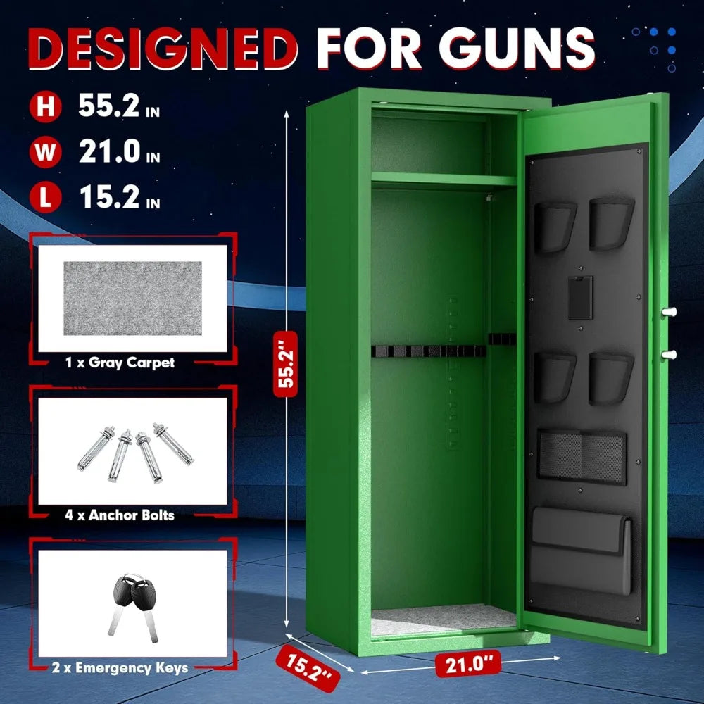 12-15 Rifle Safe with Keyboard, Quick Access Large Safe for Rifles, Locking Cabinet Rifle Safe with Saf