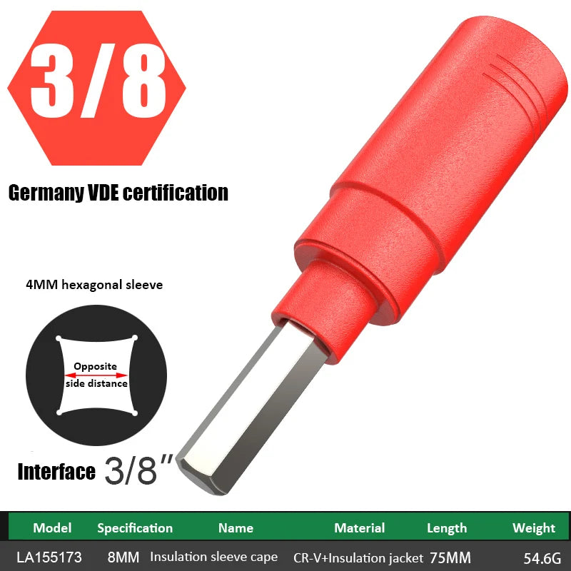LAOA insulated ratchet wrench socket for new energy vehicle maintenance, 3/8-inch hexagonal socket quick wrench