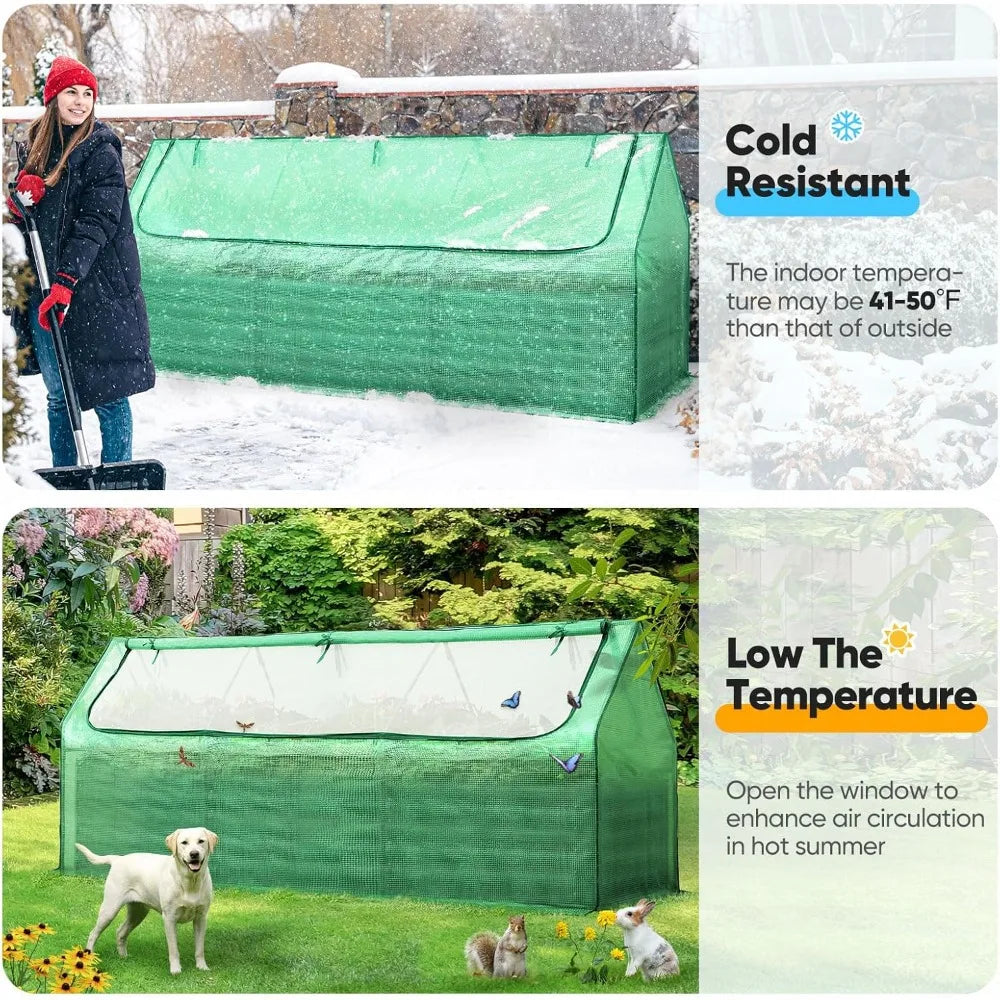 Raised Garden Bed Galvanized Raised Beds for Gardening Vegetables with Cover 8x4x2 ft Metal Planter Box Outdoor Use