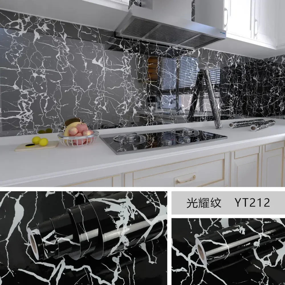 Marble Self-Adhesive Wallpaper for Kitchen and Home Decor