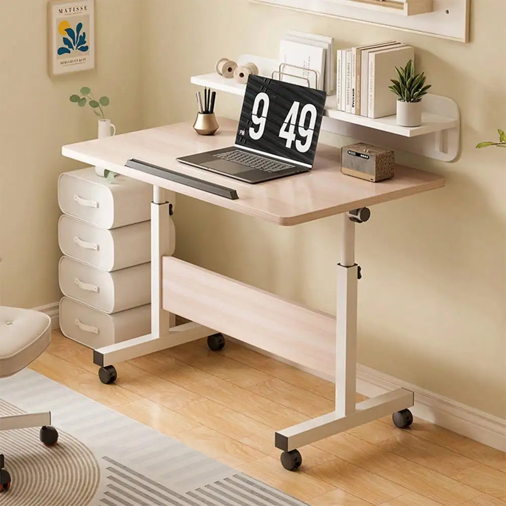 Foldable Standing Desk with Wheels – Compact Fixed-Height Table for Home Office & Small Spaces