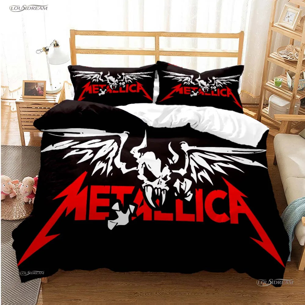Heavy Metal Music Casal All Season Duvet Cover Comforter Bedding Sets Soft Quilt Cover and Pillowcases Single/Double/Queen/King