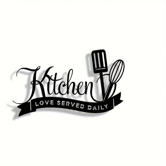 [Perfect Vintage Metal Kitchen Sign] Elegant Minimalist Metal Kitchen Sign - Vintage Wall Art for Home, Office, Cafe & Bar Decor