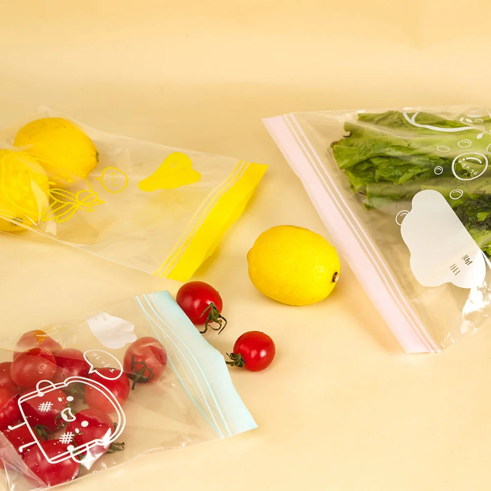 15/20/30 Double Lock Zipper Food Storage Bags - Leak Proof Thickened Reusable Freshness Bag, Suitable for Refrigerator Storage