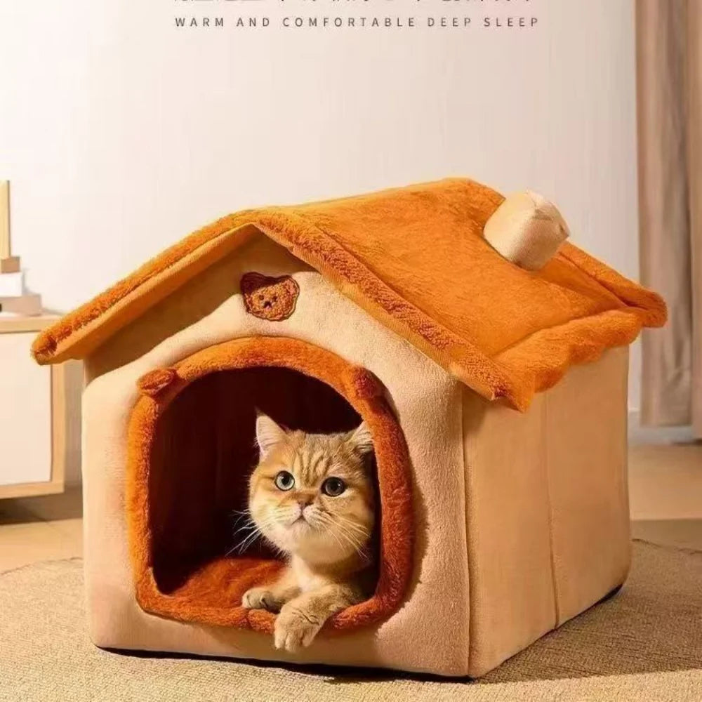 Luxurious Coral Fleece Dog House Bed For Indoor Pets