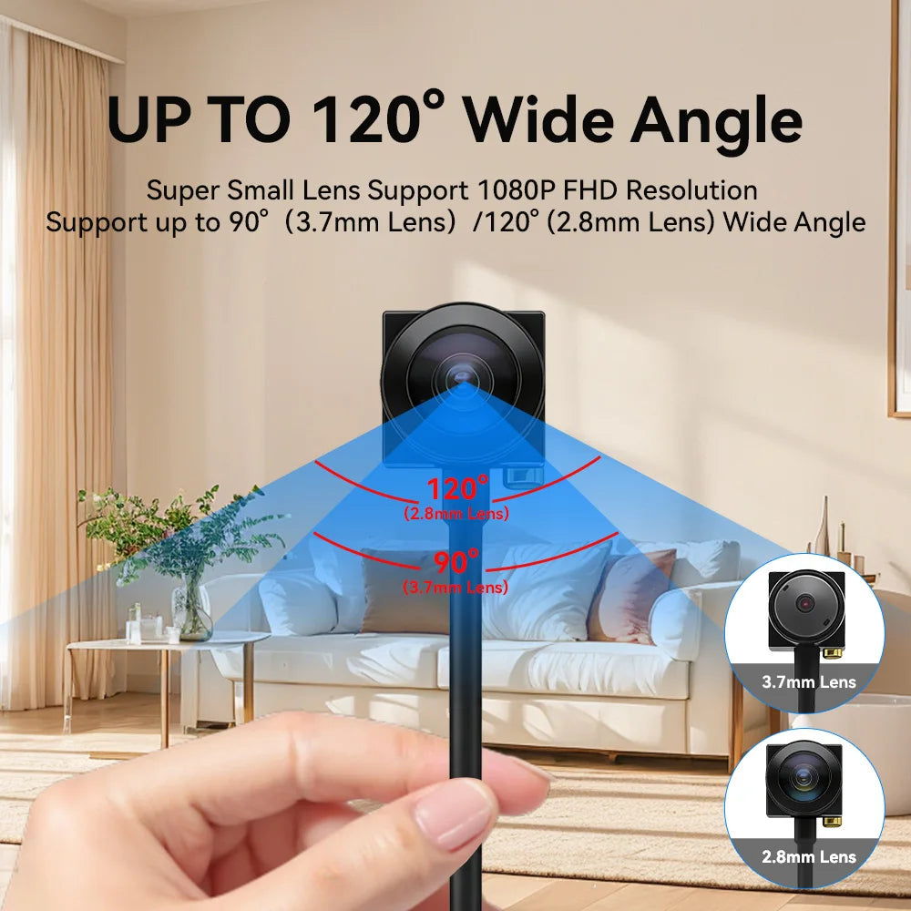 1080P Full HD Mini USB Webcam Wide Angle USB CCTV Cam With 2.8/3.7mm Lens Plug and Play Video Camera For PC Laptop Desktop