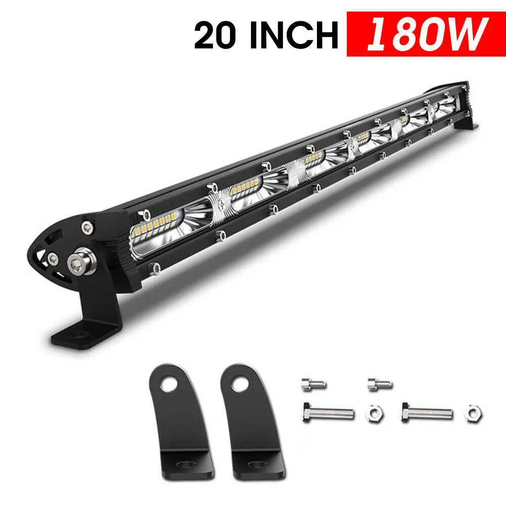 6000K 20In Square Ultra Slim LED Work Light Bar, High-Intensity 180W 12V 24V Offroad LED Light Bar for Tractor Boat Trucks ATV